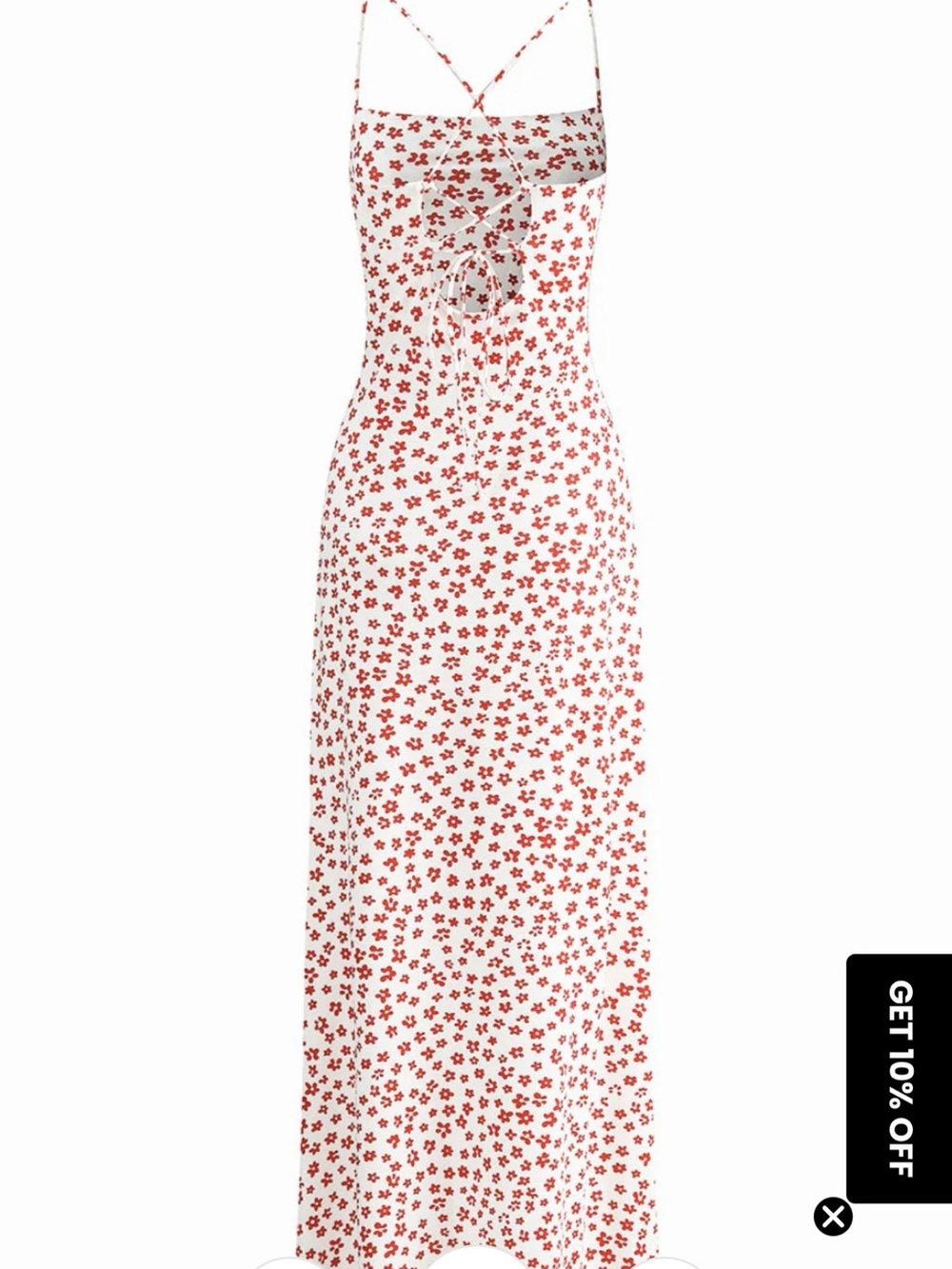 Commense White Maxi Dress with Red Floral Print - Picture 2 of 4